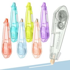 Temiary 화이트 펜 7개 즉각적인 교정을 위한 다채로운 풀 아웃 0.3 x 797.6cm(1/5 316인치) 사용하기 쉬움 사무실 학교 용품을 편안한 모양 어플리케, Temiary 화이트 펜 7개, 즉각적인 교정을 위한
