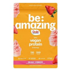 Be Amazing 비건 단백질 파우더 | 프리바이오틱스 섬유가 함유된 식물 기반 20g 설탕 및 글루텐 프리 쉐이크 믹스 저탄수화물 비유제품 스무디 돌 휩 딸기 25회, Dole Whip Strawberry