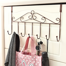 7고리 빈티지 도어행거 문걸이행거 방문 옷걸이, 1개, 브라운