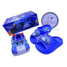 POLI正版授權兒童拖鞋 電燈 輕量 可變素面款 微足弓支撐