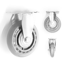 무소음 인라인 우레탄 경량 캐스터 고정형 12.5cm(5인치) 투명, 1개