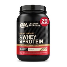 Optimum Nutrition Gold Standard 100% 유청 단백질 파우더 더블 리치 초콜릿 0.5kg(1파운드) (1팩), 2파운드(1팩), 스모어, 1개