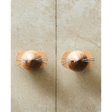 자라홈 브랜드관 키즈 생쥐 노브형 손잡이 세트 2개 49605555052, 내추럴, 4 x 3 x 5.2 cm