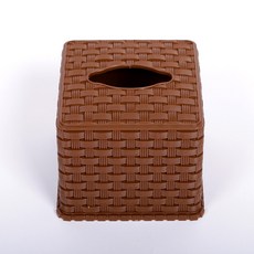 지오리빙 업소용 수저함 냅킨함, 라탄냅킨함(브라운), 1개