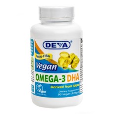 Deva Vegan Omega-3DHA軟膠囊 200mg, 90顆, 1罐