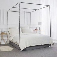 不銹鋼落地蚊帳支架, 加粗22MM塑料三通 送6個帳勾 ,可伸縮風扇桿-單桿