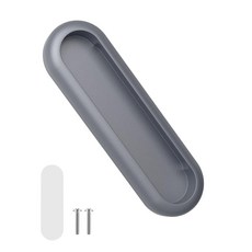 MeBantoo 자체 접착 서랍 손잡이 1개 10.2cm(4인치) 셀프 스틱 알루미늄 합금 푸시 풀 손잡이 주방 캐비닛 옷장 유리 슬라이딩 헛간 문 창문 발코니 문용, 1, 회색