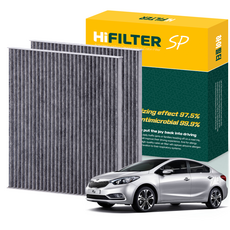 하이필터 기아 자동차 K3 활성탄 에어컨필터, 2개, 더 뉴 K3 (1세대 YD) HI-E005