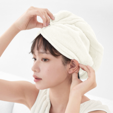 극세사 헤어 타올 머리 빨리 마르는 드라이 수건 2p 세트, 1세트, 화이트 2p
