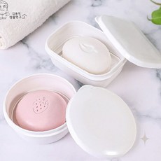 여행 휴대 비누 보관 용기 뚜껑 덮개 물 배수 구멍 욕실 세면 용품 정리 위생, 1개, 사각