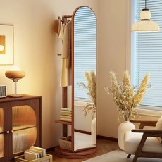 그레이리빙 360도 회전 행거 수납 옷걸이 스탠드형 전신거울 원목 원목색, I. 월넛 핑크 특대형 50x50x168x 섀시 모델