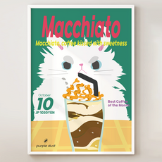 퍼플더스트 마끼야또 그림 고양이 포스터, 1.마끼야또캣_A4, 포스터만