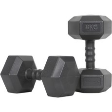 iWANNA 男士六角啞鈴 黑色, 2個, 8kg