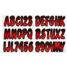 Hardline Products Series 200 Factory Matched 7.6cm(3인치) 보트 및 PWC 등록 번호 키트 블랙/키위 - BLKKI200 135130, 레드 - 블랙