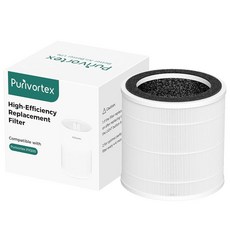 Purivortex PX500 공기 청정기 HEPA 교체 필터 3-in-1 화이트