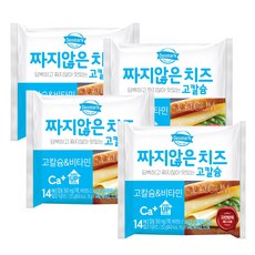 덴마크 짜지않은치즈 고칼슘&비타민252g(18gx14매)x4봉, 252g, 4개