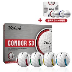 볼빅 정품 콘도르 서클 골프공 2026년, CONDOR S3 화이트(WHITE), 1개, 12개입