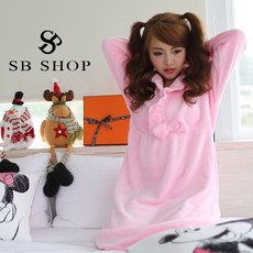 SB SHOP 睡袍 蝴蝶結 水貂絨 珊瑚絨 法蘭絨 w7010