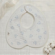 베베솜 아기 턱받이 하트 이유식턱받이 6겹 요루 거즈빕 순면 국내제작, 1개, 1개입, 하트-도트베어