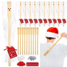 Capoda 16세트 나무 대나무 백 스크래처 벌크 DIY 백스크래처 선물 남성 여성용 긴 손잡이 백 스크래처 성인용 크리스마스 휴일 스타킹 스터퍼 선물 가방 간호 동료 노인, {브랜드} Capoda 16세트 나무 대나무 백 스크래