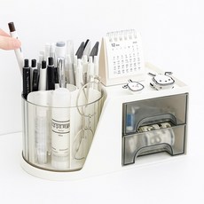 이케이 데스크 정리 회전 연필꽂이 수납함, 1개, 01.화이트