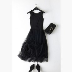 주름원피스 속치마 셔링 롱원피스 민소매레이어드 끈나시