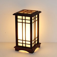 전통스탠드 전통 램프 플로어 직사각형 스탠드 조명 동양 나무, 커피 색상 S 45 무단 디밍(리모컨 포함)