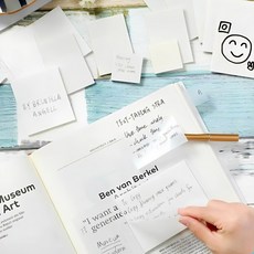 웨젼 투명 점착 메모지 오답노트 떡메 3종, 1세트, 50매, 반투명