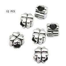 12pcs Shoelace 버클 신발 장식 금속 Four Leaf Clover DIY Clips Ring Char