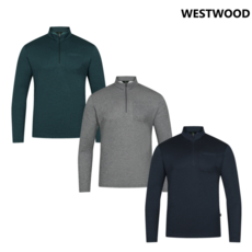 웨스트우드 NC엑스코점 특가세일 25년 S/S 봄 이월 초특가 등산 캠핑 트레킹 일상복 신축성 좋고 부드러운 촉감의 남성 멜란지 집업 티셔츠 P1TTS301