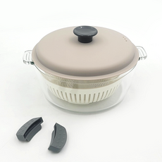 쿠진락 전자렌지 찜기 2.5L (그레이) / 강화유리 용기 오븐 계란찜