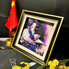 귀멸의 칼랑 (토키토 무이치로) 블라인드 박스 입체그림 세트 - 하시라 피규어 퍼즐 캔버스액자 선물, 21x21CM(21x21센티미터), 나비 닌자(곤충 기둥)