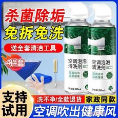 空調清洗劑 含全套清潔工具 強力去污 家用專用 蒸發器內機清潔 免拆免洗, 1個, 【泡沫溶污-殺菌除臭丨綠茶木質清香】,小容量380ml