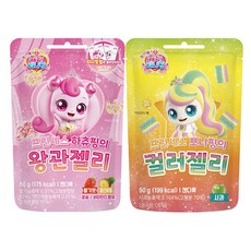 캐치티니핑 젤리 2종, 1세트, 100g, 하츄 왕관젤리+뽀니 컬러젤리