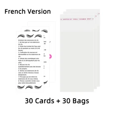 30/50개 속눈썹 애프터케어 카드 도매 속눈썹 연장 카드 살롱 속눈썹 전문가 비즈니스 용품 도구 (스페인어, 05 30Sets(French)