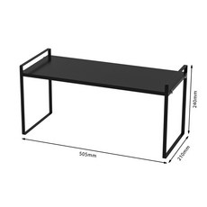 可伸縮廚房置物架臺面櫥柜隔板分層架柜內調料收納鍋架桌面小架子廚具收納廚房收納廚房置物架餐具收納居家收納桌上收納, 厚板大號黑色高款, 1個