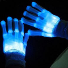 야광 글러브 LED 장갑 네온조명 파티 소품, 블루