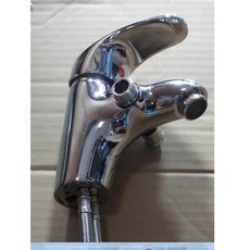 ecgo五金百貨 面盆單孔淋浴水龍頭組 全套 美國陶芯 單孔龍頭 附淋浴 面盆龍頭, 1個