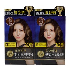 리엔 흑모비책 한방 크림 염색약 짙은갈색 2개