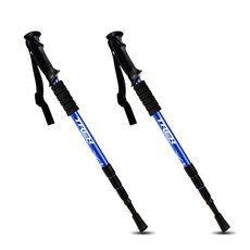 TREX 硬鋁輕質 4 步登山杖 2P, TREX 登山杖 Straight_Blue (2P)