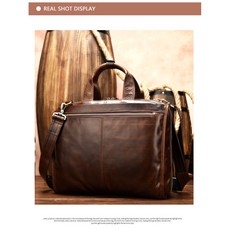 ML8867時尚簡約大容量男士公文電腦手提包/頭層牛皮/復古/彈力/耐拉/個性