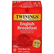 Twinings of London 잉글리시 브렉퍼스트 홍차 20개입, 1개
