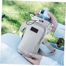 휴대용 물병 보관 보온 보냉 텀블러 파우치 크로스 숄더백 야외 활동 나들이 산책, 1개, 그레이