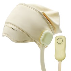 按摩器 按摩機 按摩儀 頭部按摩器 頭皮按摩器 眼部熱敷按摩儀 舒緩減壓 熱敷按摩, 【米白色頭眼一體】,中文包裝, 1個