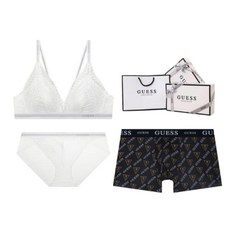 게스언더웨어 모던 레이스 아웃밴드 브라렛 남여 커플속옷세트 ODWBR293IV865BK 728766