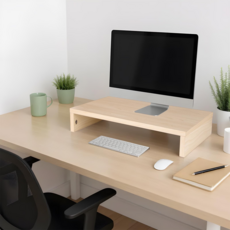 컴퓨터 모니터 스탠드 멀티 용도 데스크톱 정리 장치 쇼세, 오크색, 1개