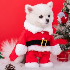 반려동물 강아지 고양이 크리스마스 애견 산타옷 코스프레 코스튬, 레드, 1개