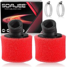 SOAJEE 3.2cm(1.25인치) 32mm 각진 필터 2개 50cc - 90cc 110cc 125cc 150cc GY6 엔진 ATV 쿼드 스쿠터 고 카트 미니 포켓 피트