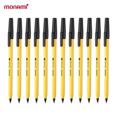 모나미 153 스틱 유성볼펜 1.0mm x 12p, 1.0mm Black, 1개