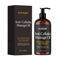 FLEXQW 抗橘皮按摩油 膠原蛋白+幹細胞注入, 1個, 按摩精油240ml